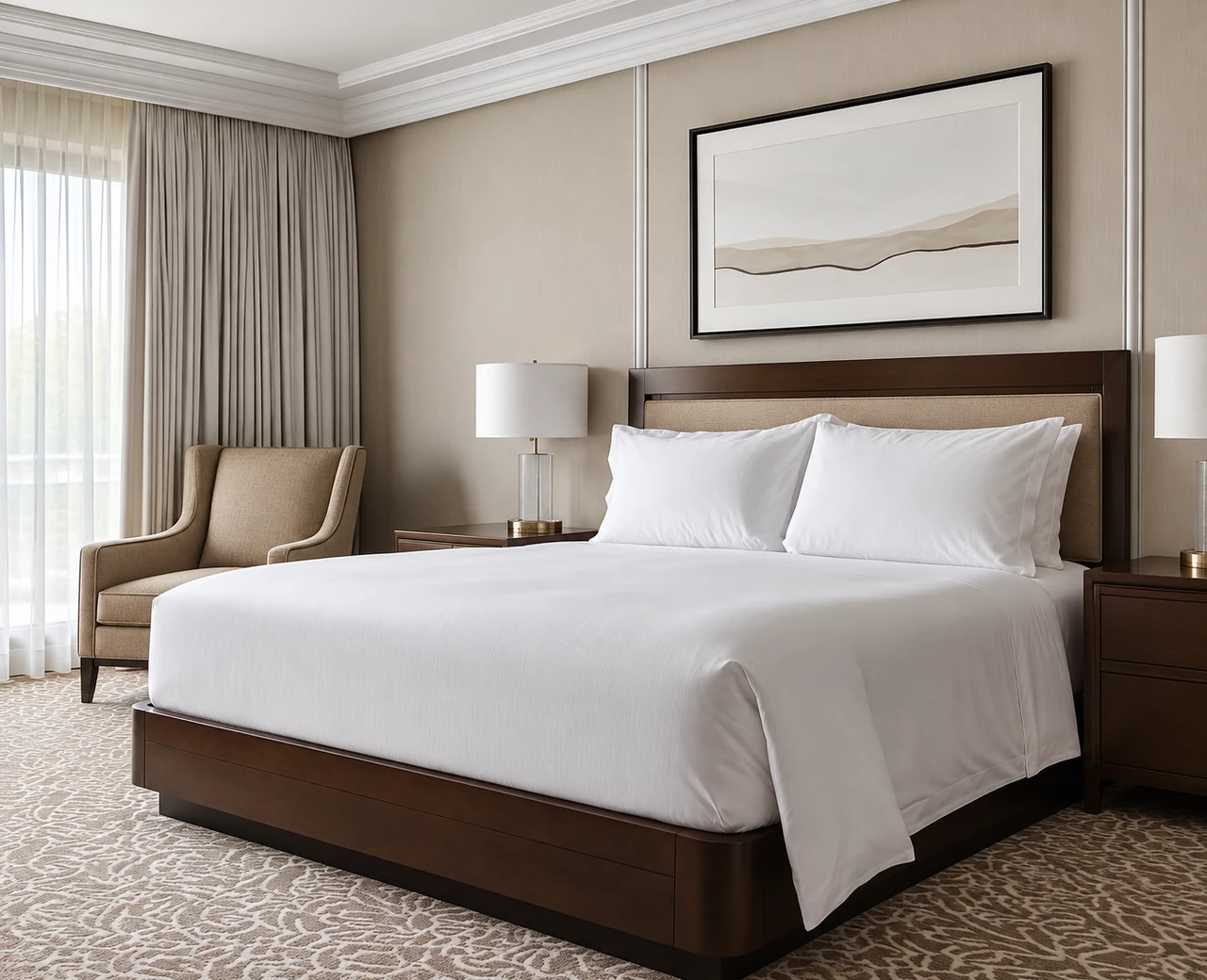 Chambre d’hôtel propre et soigneusement préparée